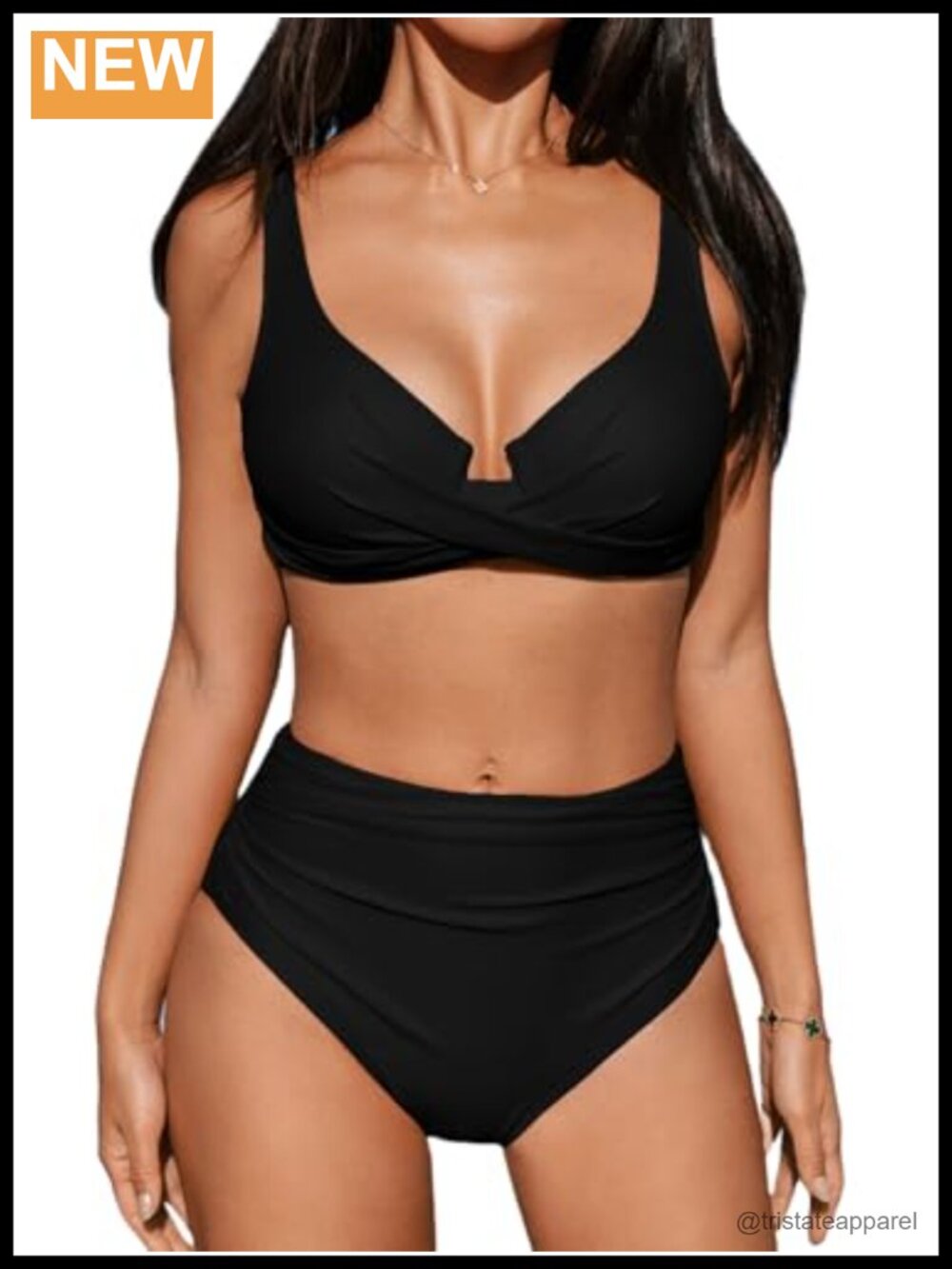 CUPSHE Women's High Waisted Bikini Set Underwire Wrapped Swimwear